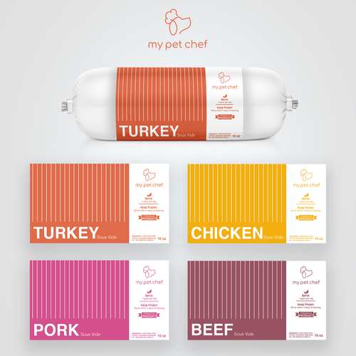 Dog food packaging with the title 'My Pet Chef'