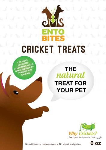 Art packaging with the title 'Packaging design for Entobites'