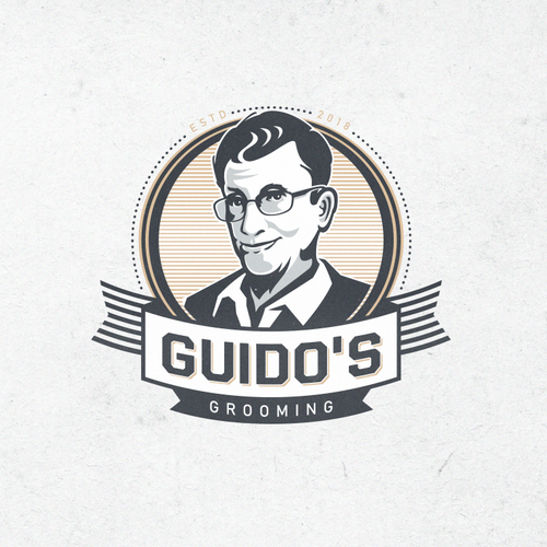 Pet grooming logo with the title 'Portrait logo design'