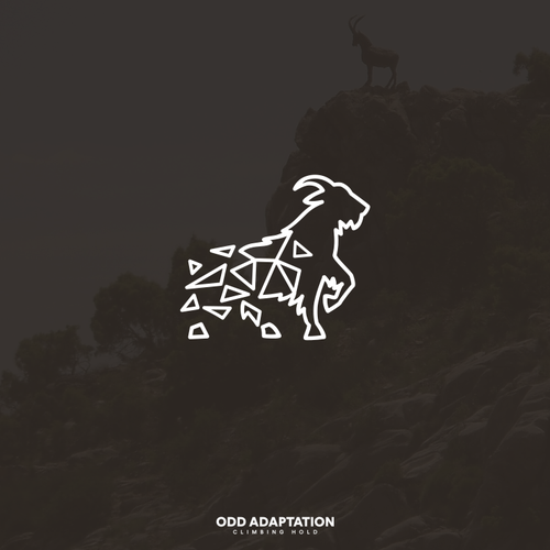 Climbing logo with the title 'mountain goat climb adaptation logo'