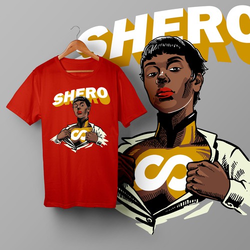 Icon t-shirt with the title 'shero'
