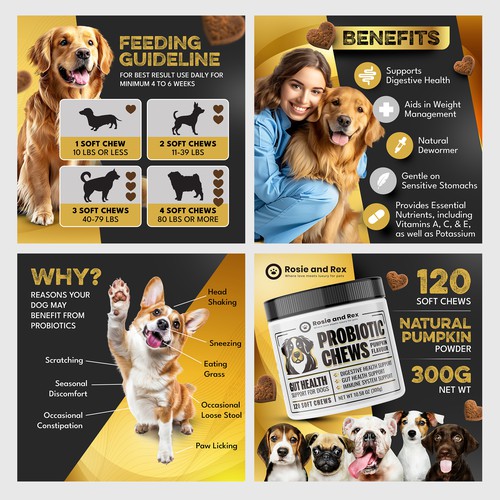 Animal design with the title 'Amazon Listing Images for Dog Food '