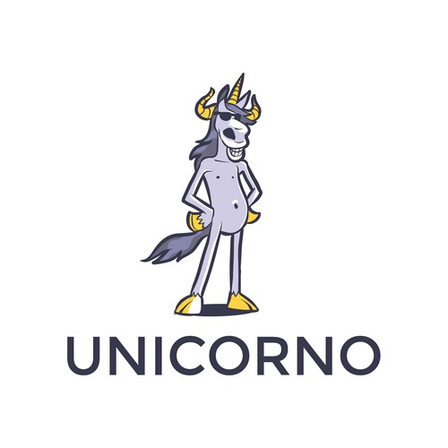 Unicorn logo with the title 'characters logo Unicorno'
