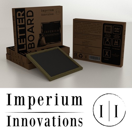 Cardboard packaging with the title 'Packaging for Letter Board'