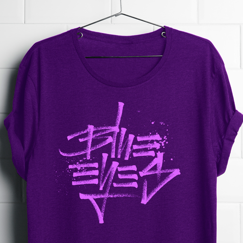 Calligraphy t-shirt with the title 'Blue Eyes'