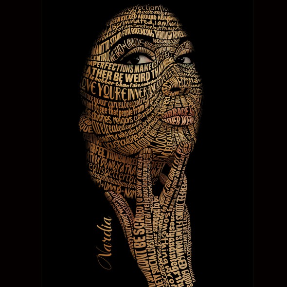 Text artwork with the title 'Typography Portrait'