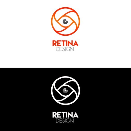 Eye brand with the title 'a modern identity for RetinaDesign'