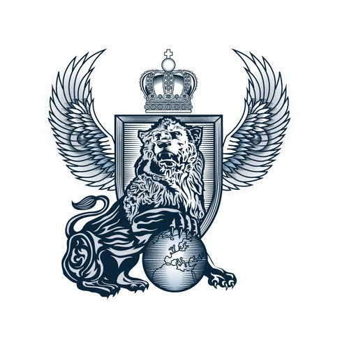 Royal design with the title 'Woodcut style logo'