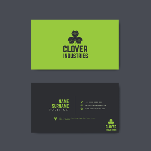 Recycling logo with the title 'Clover Industries Logo Conception'