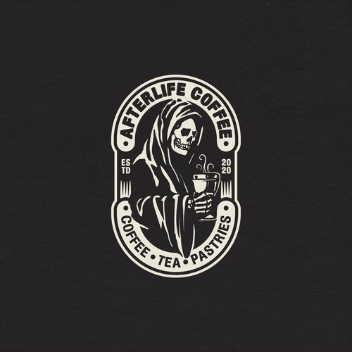 Reaper logo with the title 'Old school badge logo'
