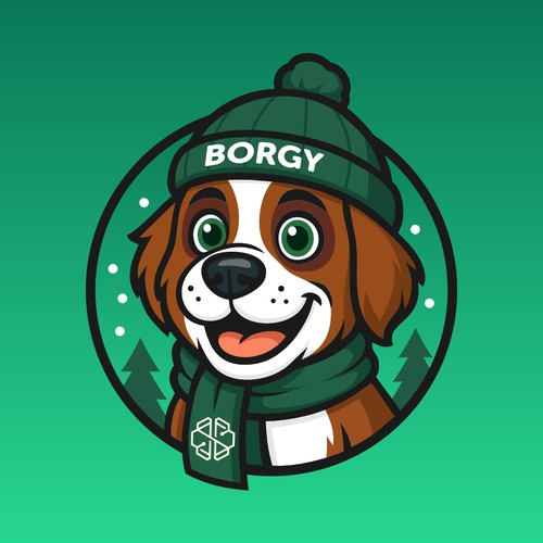Winter logo with the title 'Borgy Mascot Logo'