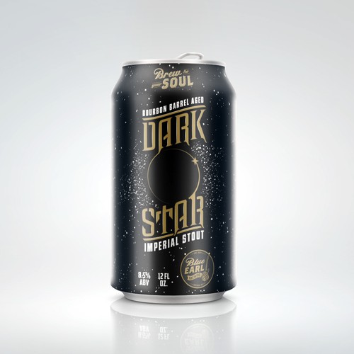 Alcohol label with the title 'Beer label design for a beer called "Dark Star"'