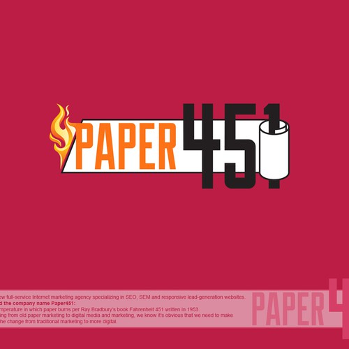 Burning logo with the title 'Marvelous Logo for a new uniquely named agency! '