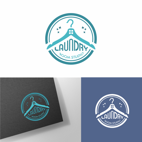 Dry cleaner logo with the title 'Laundry Room Studio'