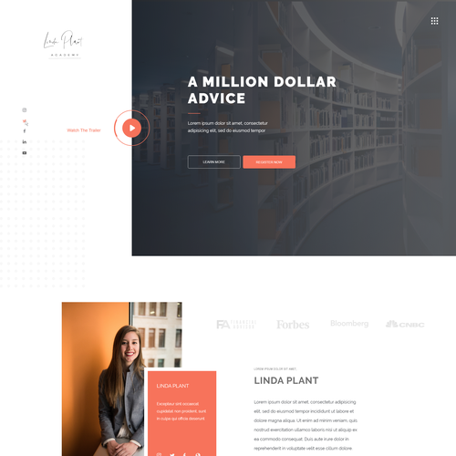 Interactive design with the title 'Creative Landing page design'