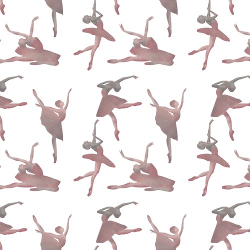 Ballet design with the title 'Watercolor Patter - Ballerina'