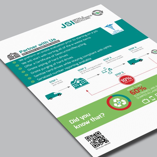 Recycling design with the title 'E-waste flyer'