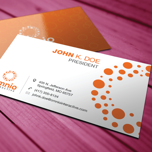 Management brand with the title 'Logo & Business Card Design for Omnio Interactive.'