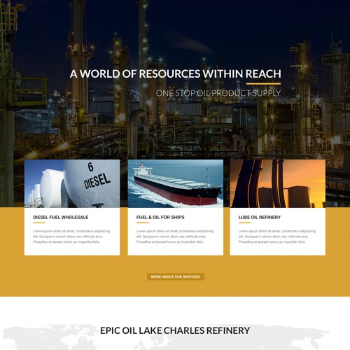 Industrial website with the title 'Industry Oil Company Website Homepage Design'