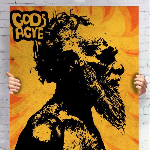 Film artwork with the title 'Gods Acre  POSTER- short film about native american man and climate change'
