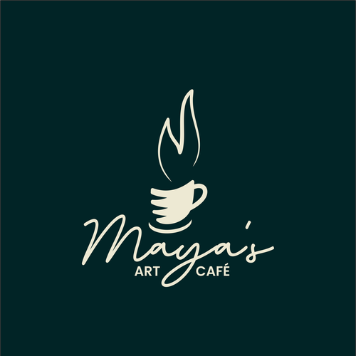Cup brand with the title 'Maya's Art Cafe'