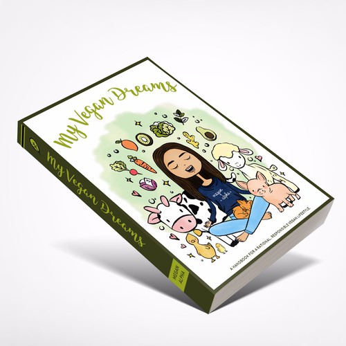 Green book cover with the title 'My Vegan Dreams'