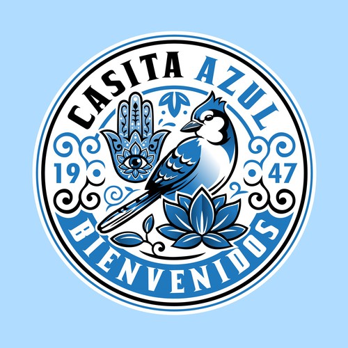 Logo with the title 'A Bold Vintage Logo for Casita Azul'