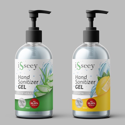 Fresh label with the title 'Hand sanitizer label design'