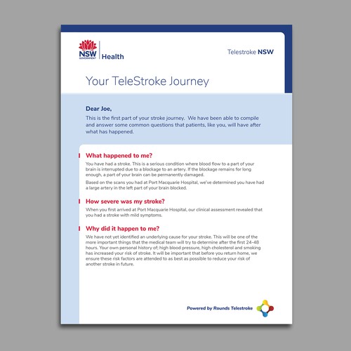 Report design with the title 'Medical report'