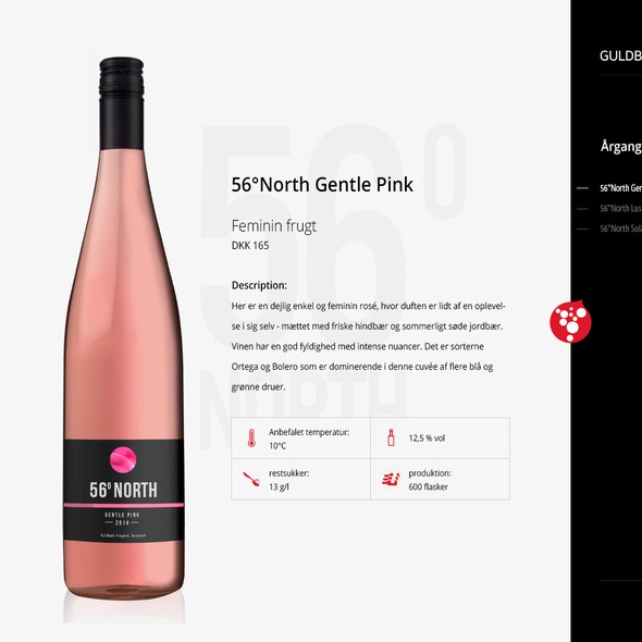 Wine website with the title 'Vineyard webdesign'