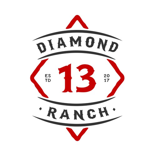 Motorcycle design with the title 'Design a brand/logo for 13 of Diamonds Ranch'