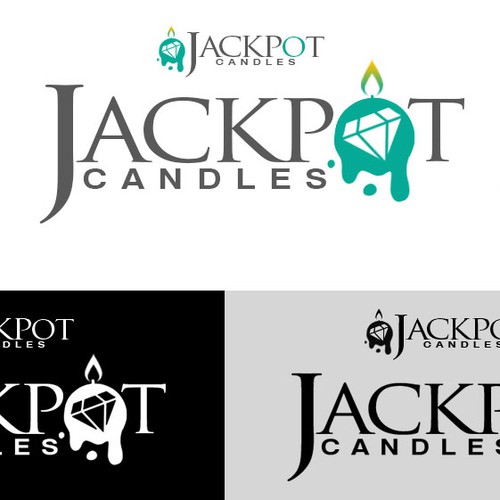 Candle logo with the title 'Create an Elegant yet Captivating logo for Jackpot Candles'
