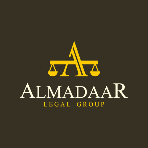 Legal design with the title 'logo for Almadaar Legal Group'