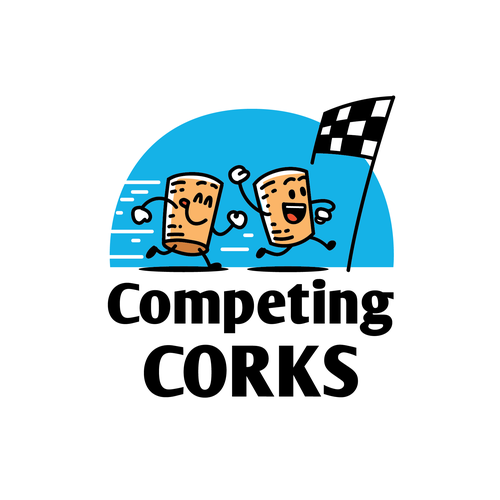 Cartoon bad bunny logo with the title 'Competing Corks logo'