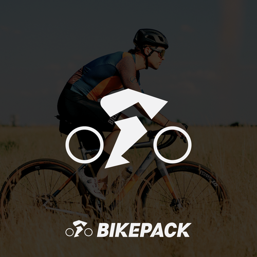 Biker logo with the title 'Modern abstract logo design for BIKEPACK Where Adventure Meets Quality'
