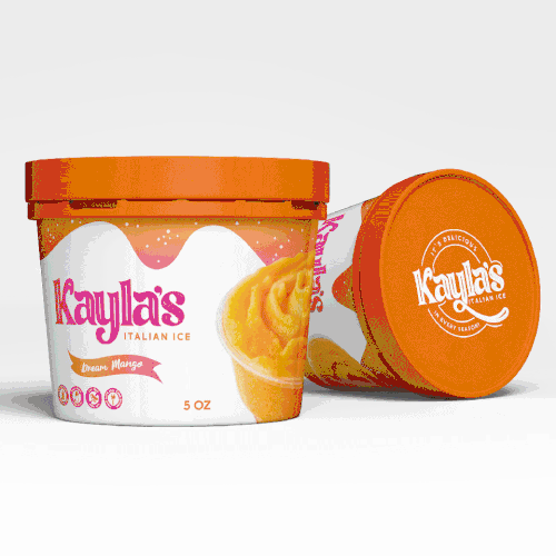 Ice cream packaging with the title 'Italian Ice cup packaging design'