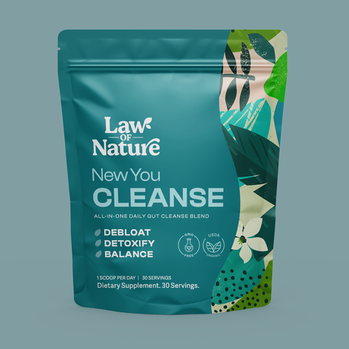 Bowl design with the title 'Create a modern pouch design for upcoming #1 gut detox supplement'