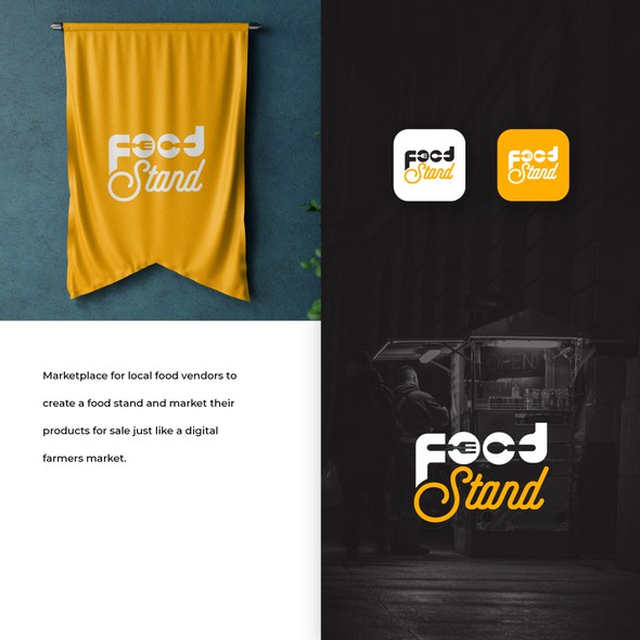 Typography logo with the title 'Food Stand'