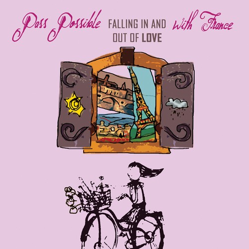 Roman design with the title 'Book cover for a memoir about studying abroad in France'