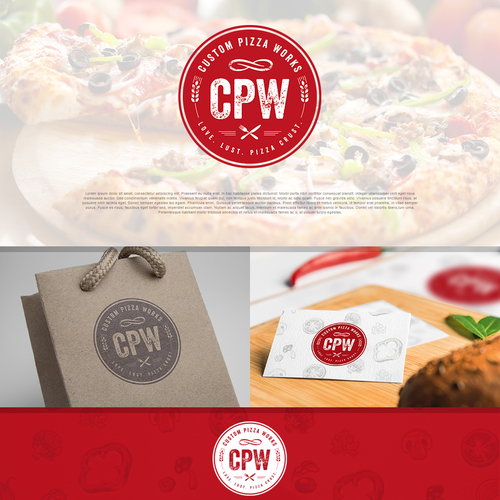 Pizza logo with the title 'Logo for pizzeria CPW'