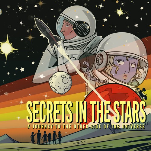 Comic book cover with the title 'Secrets In The Stars - illustrated book'