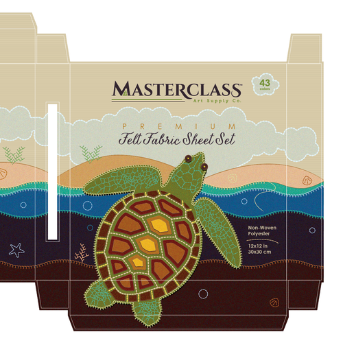 Fabric design with the title 'Design for Masterclass Premium Felt Fiber Sheet Set Packaging'