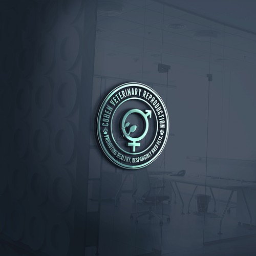 Paw logo with the title 'Veterinary Logo design for Cohen Veterinary Reproduction Company'