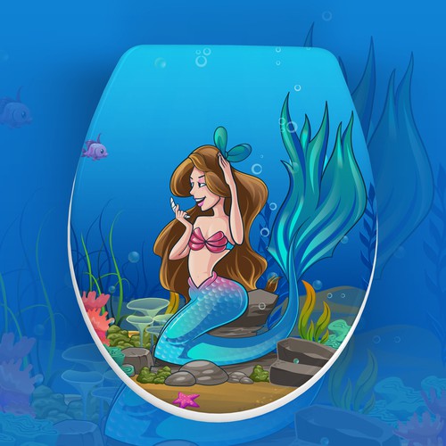 Mermaid design with the title 'Illustration for Kids'