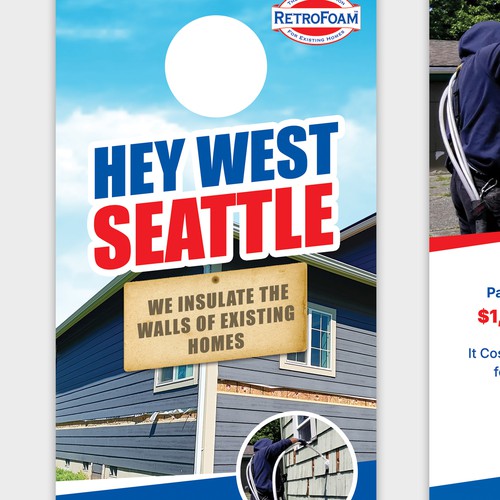 Rack card design with the title 'DOOR HANGER DESIGN'