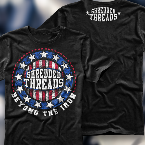 Iron design with the title 'Shredded Threads Tee'