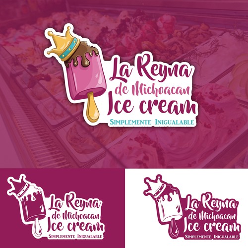 Ice cream shop design with the title 'Ice cream shop Logo'