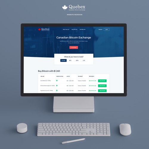Table design with the title 'Quebex Website Design'