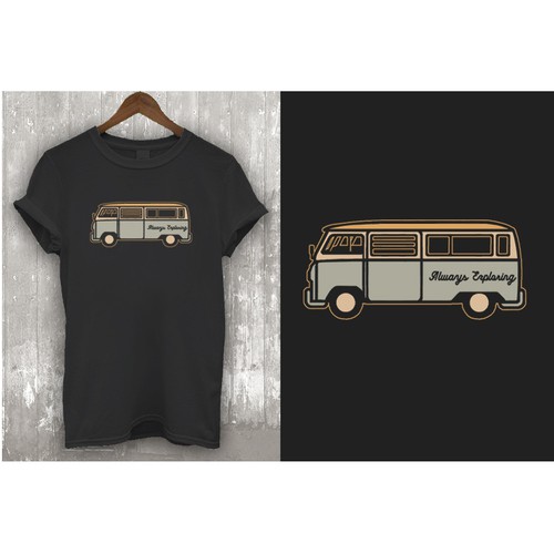 Minimalist t-shirt with the title 'ALWAYS EXPLORING'