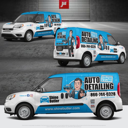 Shine design with the title 'Auto Detailing Promaster Van'